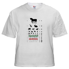 Eye chart with animal silhouettes men's T-shirt