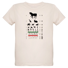 Eye chart with animal silhouettes organic kids' T-shirt