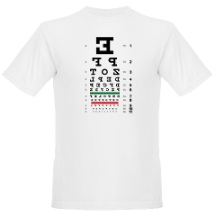 Eye chart with backwards letters organic men's T-shirt