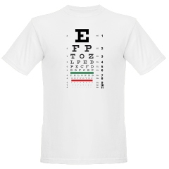 Eye chart with fading letters organic men's T-shirt