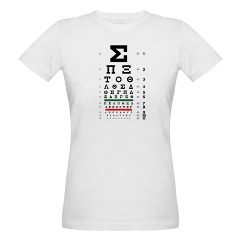 Greek eye chart organic women's T-shirt