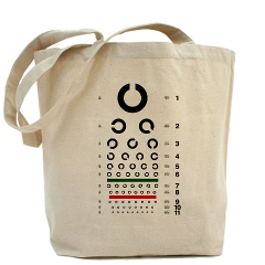 Landolt C eye chart tote bag