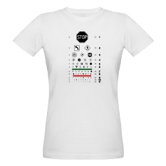 Eye chart with road signs organic women's T-shirt