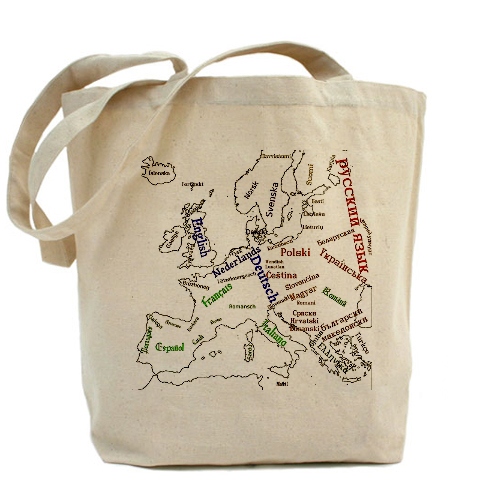 Languages of Europe tote bag